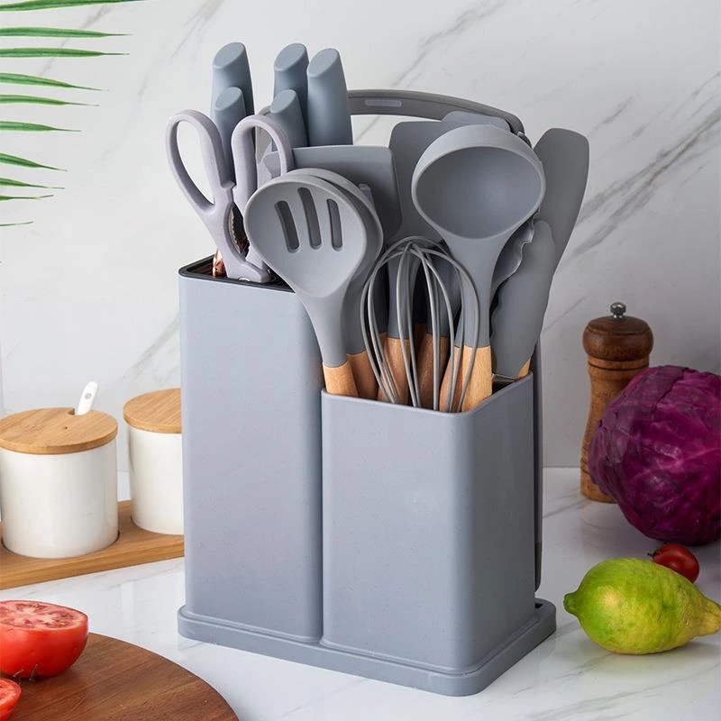 Modern Silicone Kitchen Utensil Set with Organizer Stand