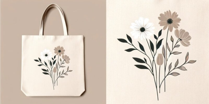 Blumendesigns für Tragetaschen