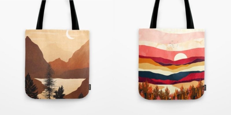 Von der Natur inspirierte Tragetaschen-Designs