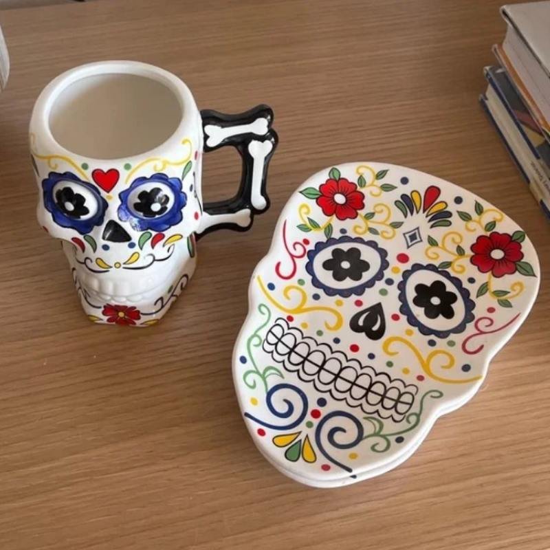 Ceramic Skull Mugs and Plates