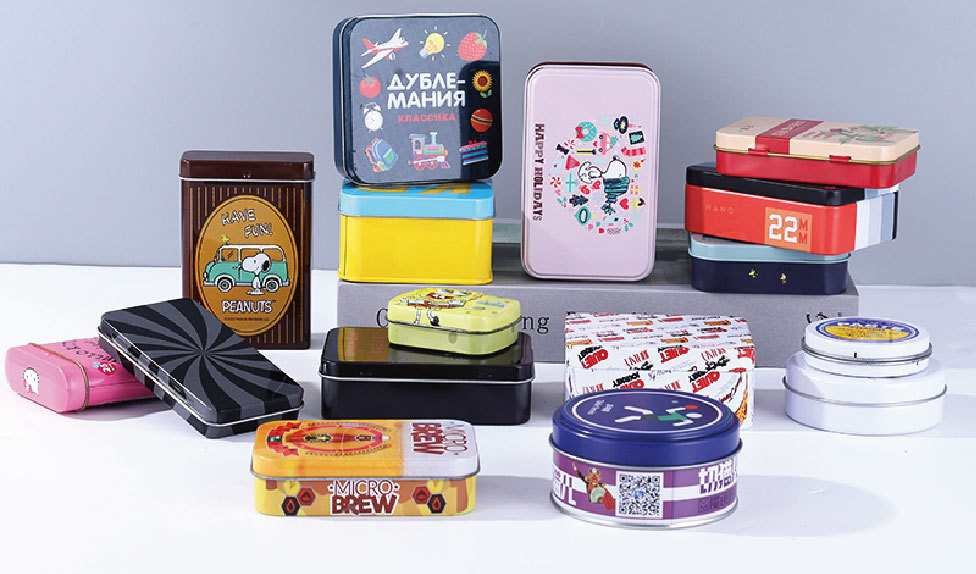 Cajas de hojalata utilizadas en diversas industrias.